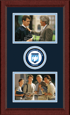 The University of Maine Orono Lasting Memories Double Circle Logo Photo Frames in Sierra