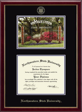 Northwestern State University Campus Scene Diploma Frame in Galleria