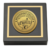 Brazosport College Gold Engraved Medallion Paperweight
