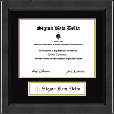 Sigma Beta Delta Honor Society Certificate Edition Banner Frame in Arena