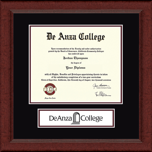 DeAnza College Lasting Memories Banner Diploma Frame in Sierra