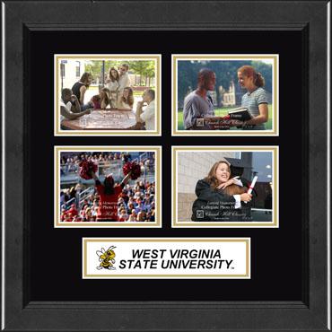 West Virginia State University Lasting Memories Quad Banner College Photo Frame in Arena