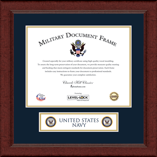 United States Navy diploma frame - Lasting Memories Banner Certificate Frame in Sierra