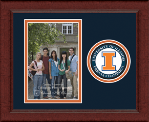 University of Illinois Lasting Memories Circle Logo Photo Frame in Sierra