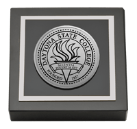 Daytona State College paperweight - Silver Engraved Medallion Paperweight