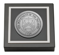 United States Treasury Department Silver Engraved Paperweight