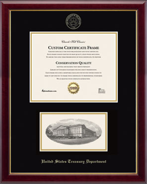 United States Treasury Department certificate frame - Embossed Edition Photo/Certificate Frame in Gallery