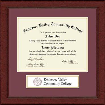 Kennebec Valley Community College Lasting Memories Banner Diploma Frame in Sierra