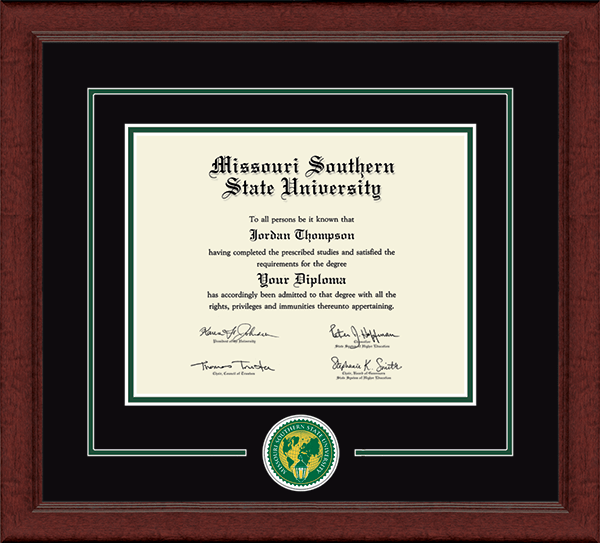 Missouri Southern State University Lasting Memories Circle Logo Diploma Frame in Sierra
