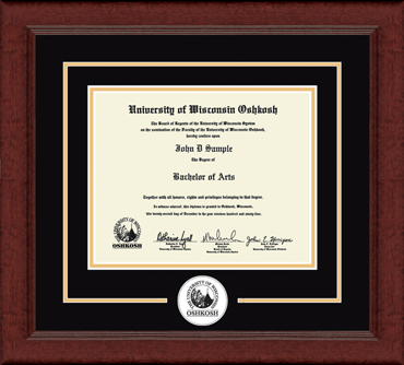 University of Wisconsin Oshkosh Lasting Memories Circle Logo Diploma Frame in Sierra