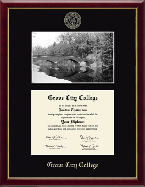 Grove City College Campus Scene Diploma Frame in Galleria