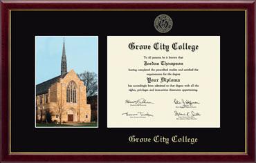 Grove City College Campus Scene Diploma Frame in Galleria