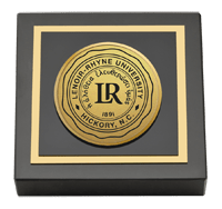 Lenoir-Rhyne University paperweight - Gold Engraved Medallion Paperweight