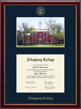 Allegheny College Campus Scene Edition Diploma Frame in Galleria