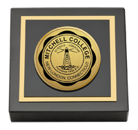 Mitchell College Gold Engraved Medallion Paperweight