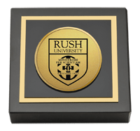 Rush University Gold Engraved Paperweight