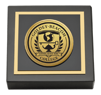 Goldey-Beacom College Gold Engraved Medallion Paperweight