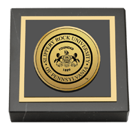 Slippery Rock University Gold Engraved Medallion Paperweight