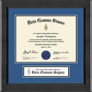 Beta Gamma Sigma Honor Society Lasting Memories Banner Certificate Frame in Arena