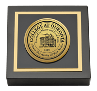 State University of New York - College at Oneonta Gold Engraved Medallion Paperweight