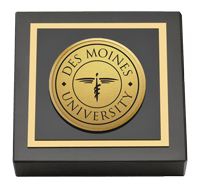 Des Moines University Gold Engraved Medallion Paperweight