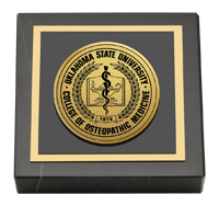 Oklahoma State University College of Osteopathic Medicine Gold Engraved Paperweight