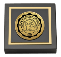Iowa Wesleyan College Gold Engraved Medallion Paperweight