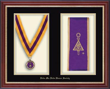Delta Mu Delta Honor Society Commemorative Medal and Stole Frame in Newport