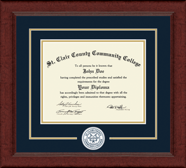 St. Clair County Community College Lasting Memories Circle Logo Diploma Frame in Sierra
