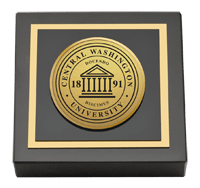 Central Washington University Gold Engraved Medallion Paperweight