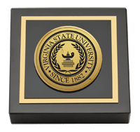 Virginia State University paperweight - Gold Engraved Medallion Paperweight