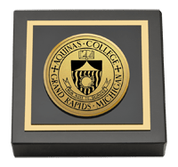 Aquinas College in Michigan Gold Engraved Medallion Paperweight