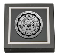 Trinity Christian College Silver Engraved Paperweight