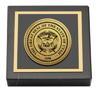 State of Utah Gold Engraved Medallion Paperweight