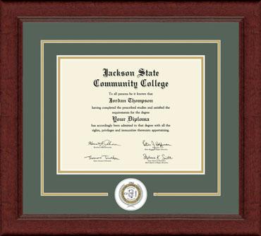 Jackson State Community College Lasting Memories Circle logo Diploma Frame in Sierra