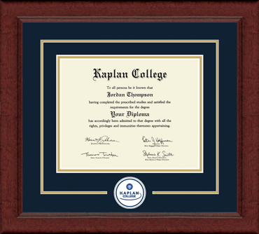 Kaplan College diploma frame - Lasting Memories Circle Seal Diploma Frame in Sierra