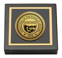 State of Arizona Gold Engraved Medallion Paperweight