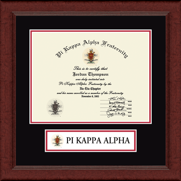Pi Kappa Alpha Lasting Memories Banner Certificate Frame in Sierra
