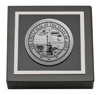 State of Iowa Silver Engraved Medallion Paperweight