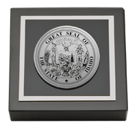 State of Idaho Silver Engraved Medallion Paperweight