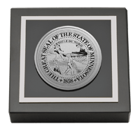 State of Minnesota Silver Engraved Medallion Paperweight