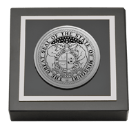 State of Missouri paperweight - Silver Engraved Medallion Paperweight