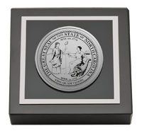 State of North Carolina Silver Engraved Medallion Paperweight