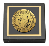State of North Carolina Gold Engraved Medallion Paperweight