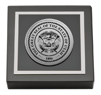 State of Utah Silver Engraved Medallion Paperweight