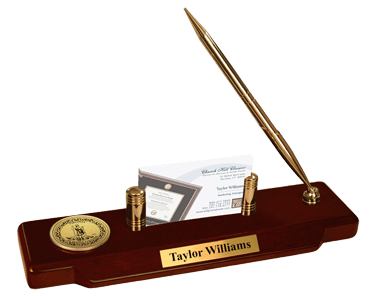 Commonwealth of Virginia Gold Engraved Medallion Desk Pen Set