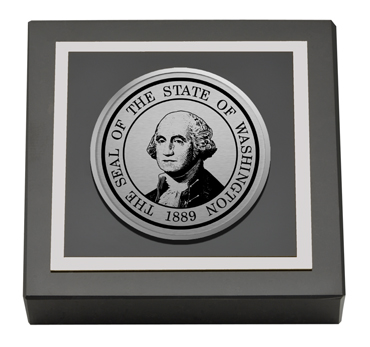 State of Washington Silver Engraved Medallion Paperweight
