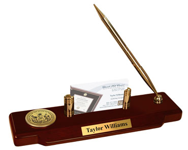 State of Wisconsin Gold Engraved Medallion Desk Pen Set