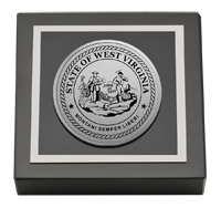 State of West Virginia Silver Engraved Medallion Paperweight