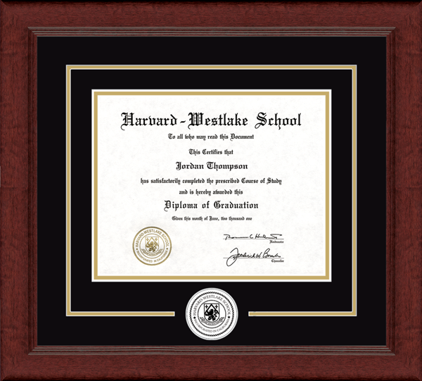 Harvard-Westlake School Lasting Memories Circle Logo Diploma Frame in Sierra